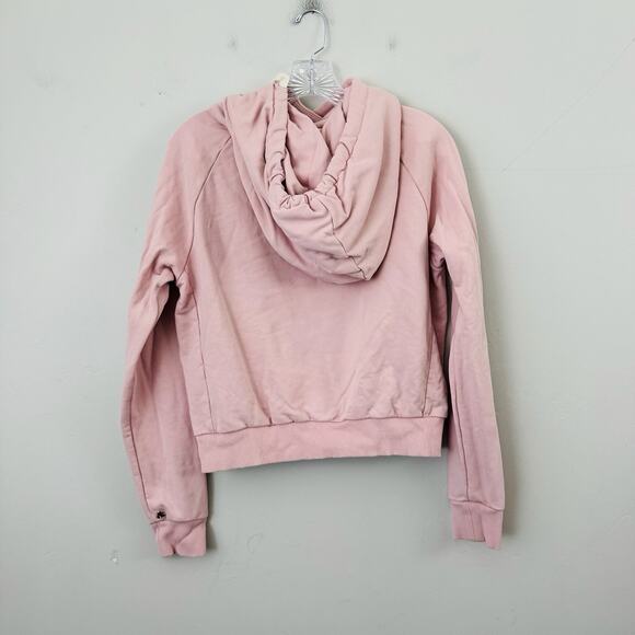 Ampersand Avenue Pink Cropped Pullover Hoodie Women’s Size M - Picture 4 of 7